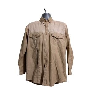 Vintage Spindle River Western Long Sleeve Shirt Mens size‎ S Tan White A2